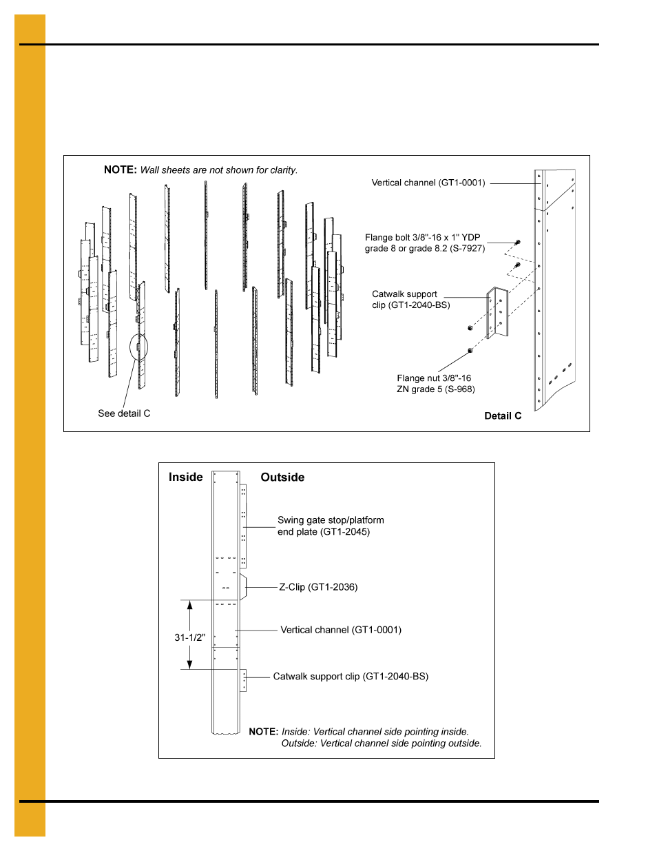 Installing catwalk support clip (gt1-2040-bs) | Grain Systems PNEG-1876 User Manual | Page 12 / 80