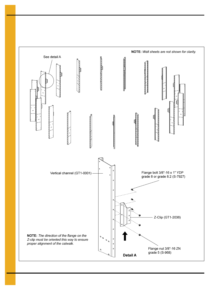 30' inside catwalk installation instructions, Installing z-clips (gt1-2036) | Grain Systems PNEG-1876 User Manual | Page 30 / 80