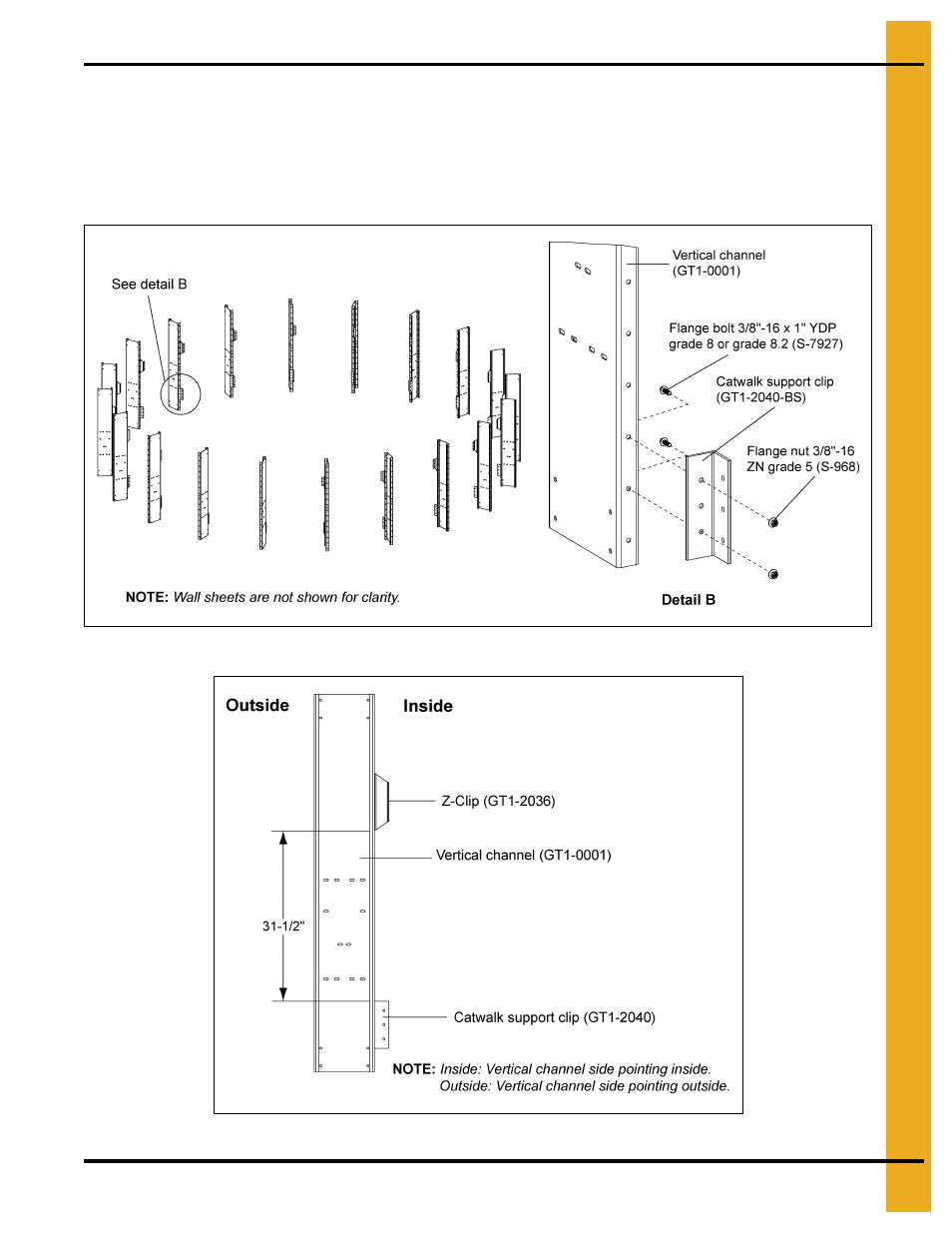 Installing catwalk support clip (gt1-2040-bs) | Grain Systems PNEG-1876 User Manual | Page 31 / 80