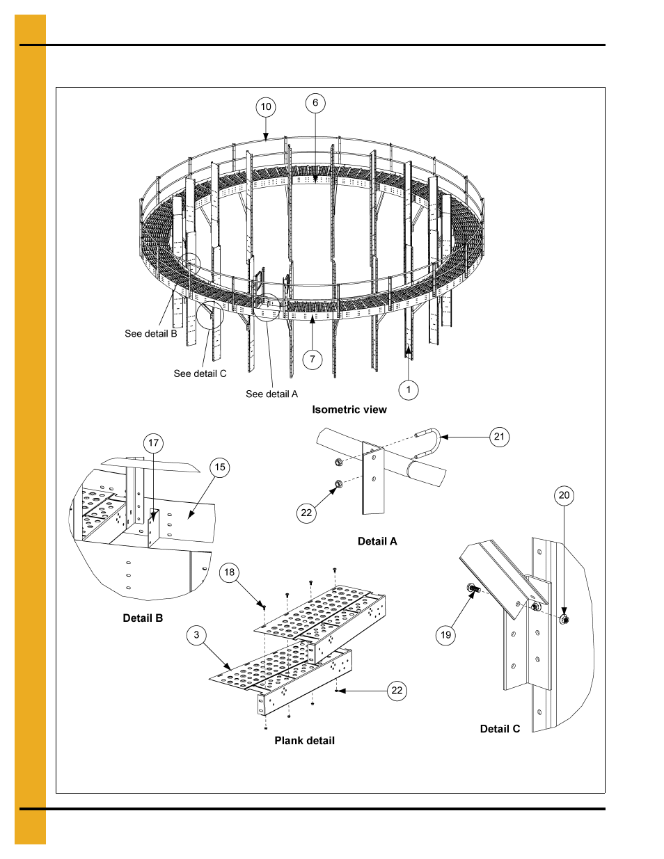 30' outside fan style catwalk (gt4-1039-30f) | Grain Systems PNEG-1876 User Manual | Page 62 / 80