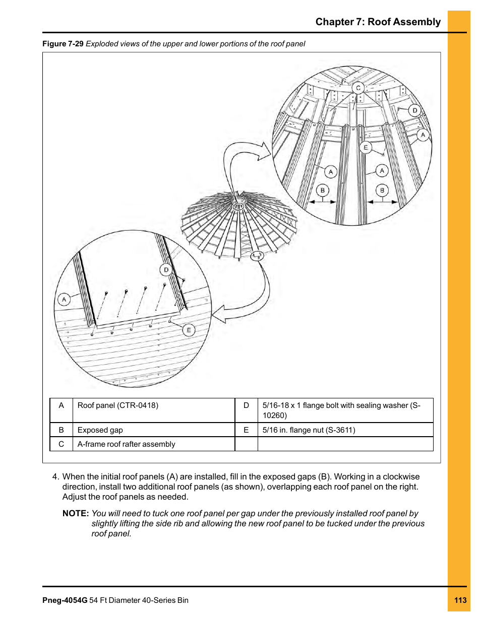 Chapter 7: roof assembly | Grain Systems Tanks PNEG-4054G User Manual | Page 113 / 168