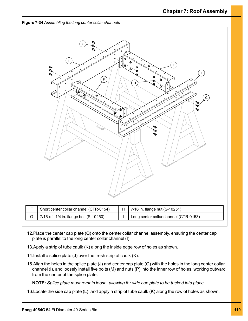 Chapter 7: roof assembly | Grain Systems Tanks PNEG-4054G User Manual | Page 119 / 168