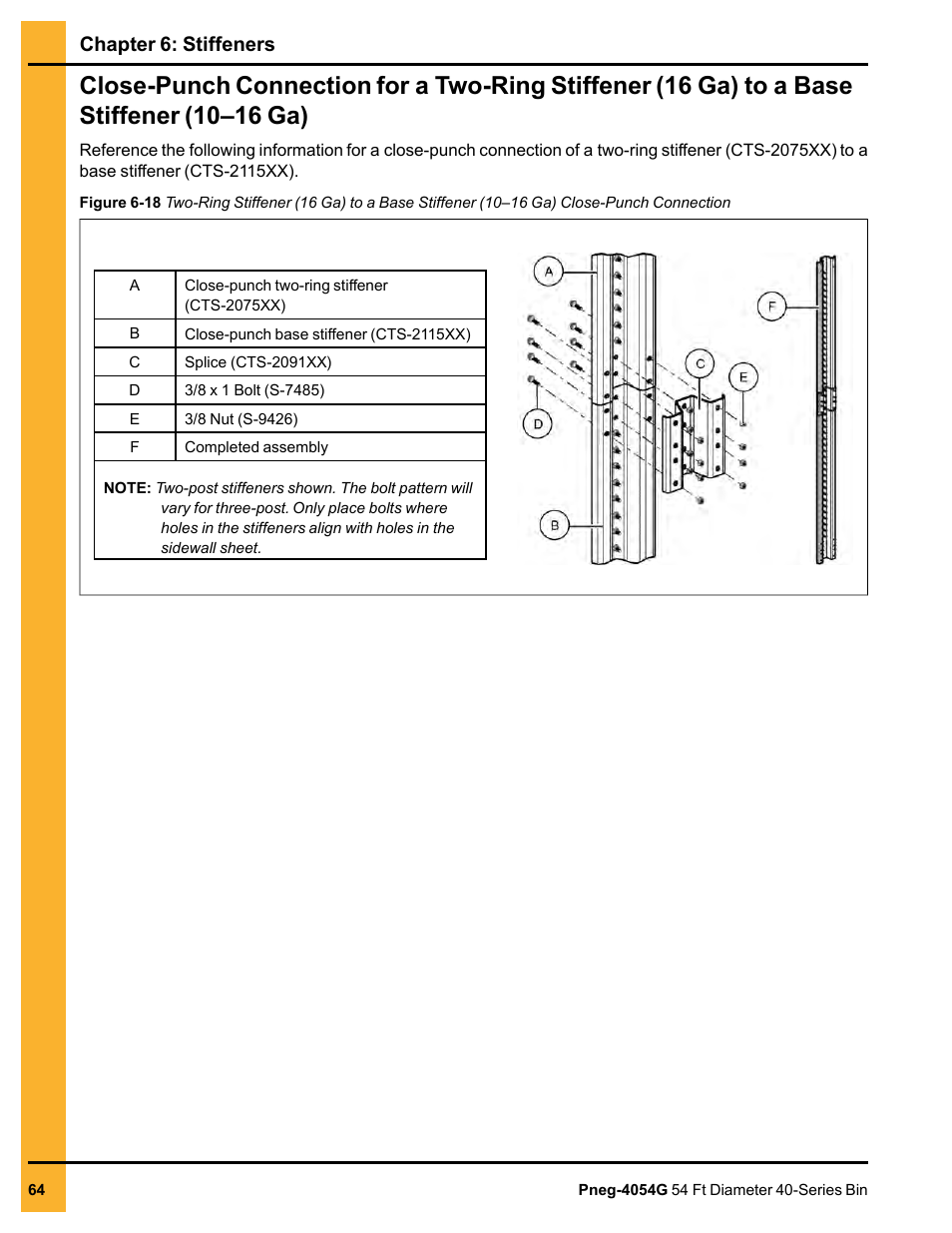 Chapter 6: stiffeners | Grain Systems Tanks PNEG-4054G User Manual | Page 64 / 168