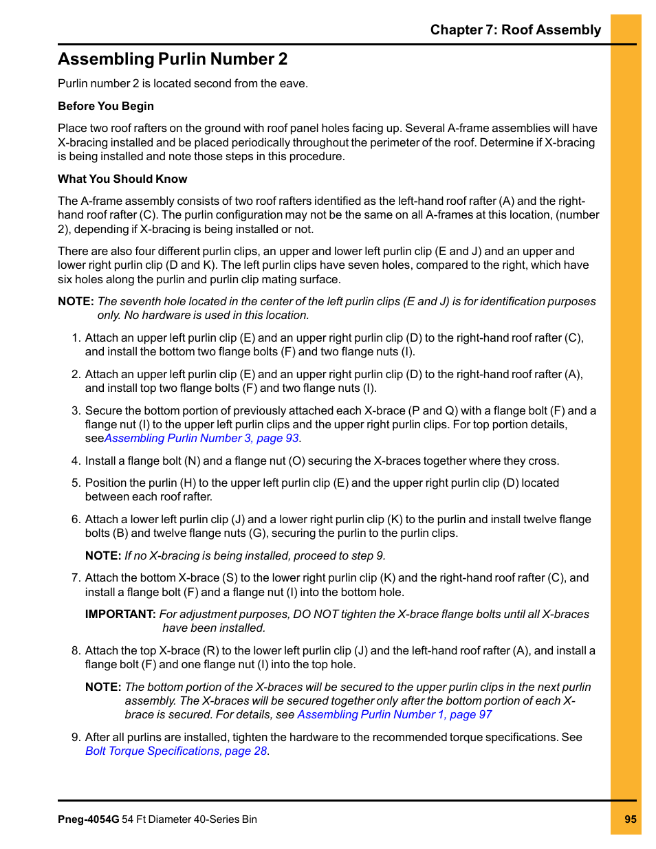 Assembling purlin number 2, Assem | Grain Systems Tanks PNEG-4054G User Manual | Page 95 / 168