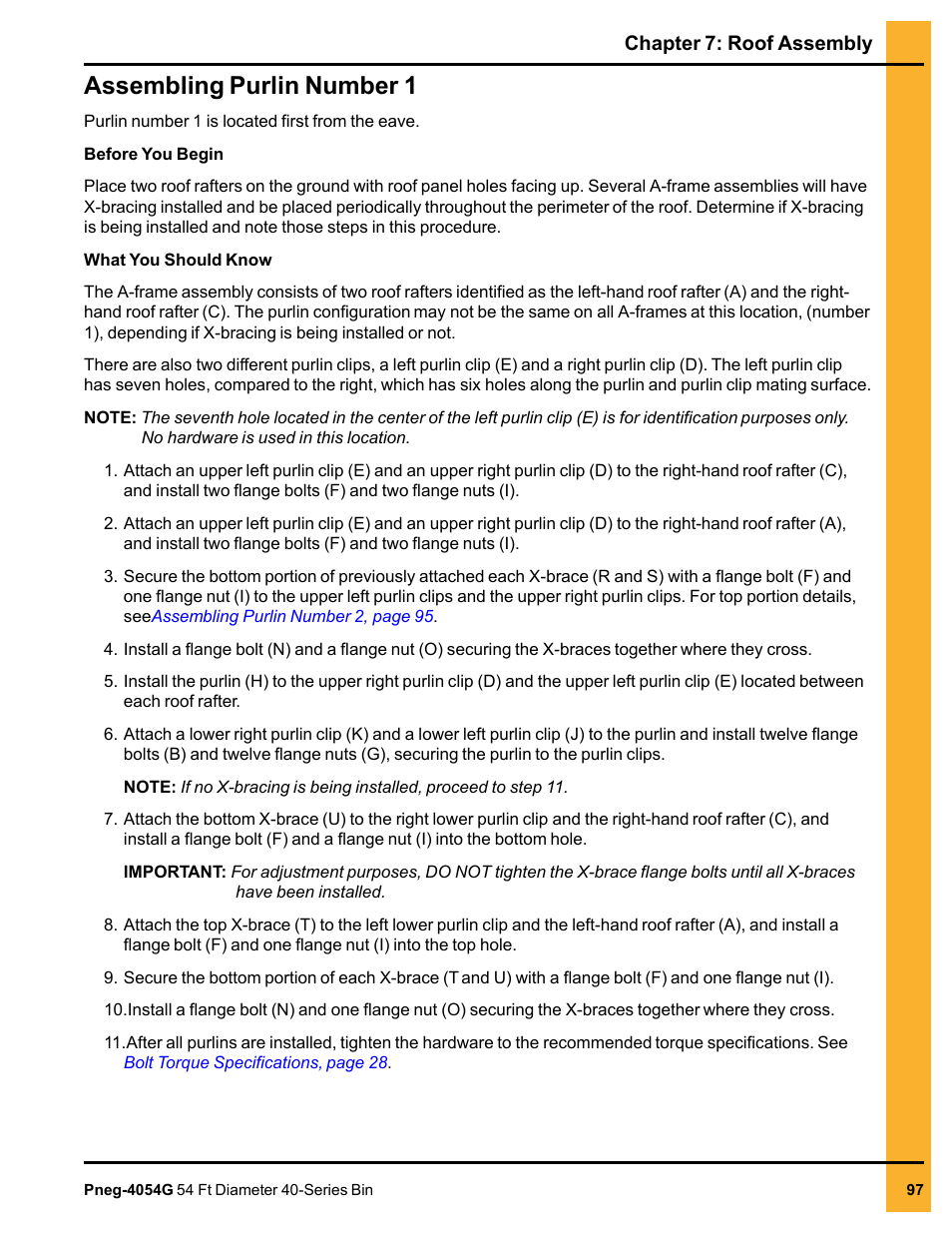 Assembling purlin number 1 | Grain Systems Tanks PNEG-4054G User Manual | Page 97 / 168