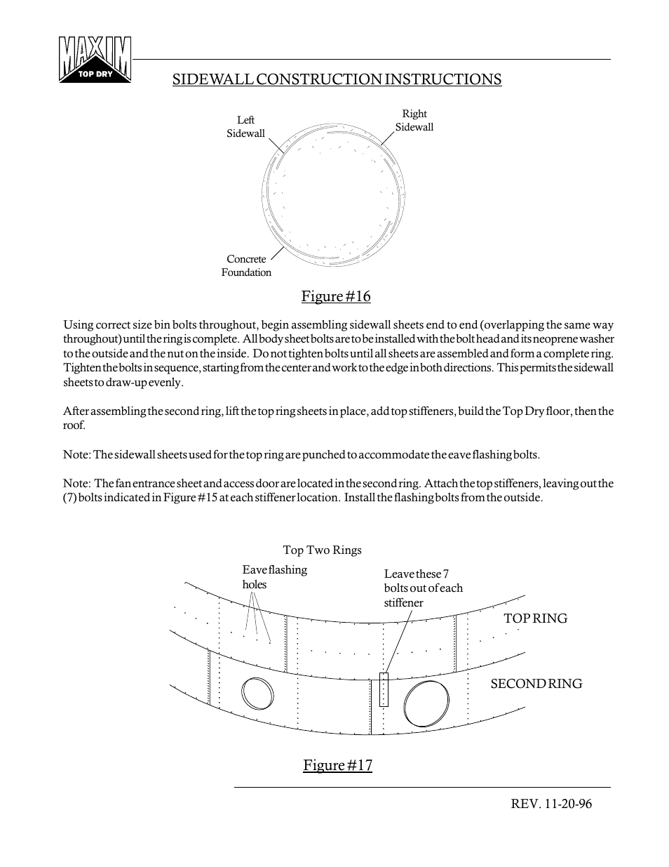 Figure #17 sidewall construction instructions, Figure #16 | Grain Systems PNEG-366 User Manual | Page 18 / 51