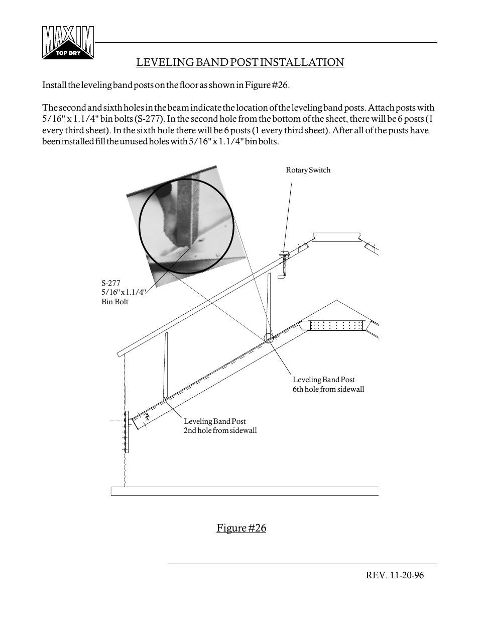 Figure #26 leveling band post installation | Grain Systems PNEG-366 User Manual | Page 24 / 51