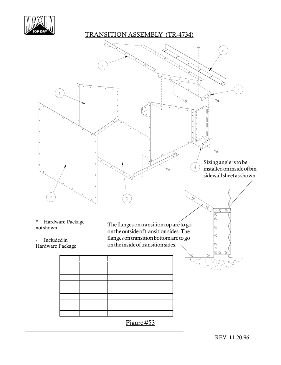 Figure #53, Transition assembly (tr-4734) | Grain Systems PNEG-366 User Manual | Page 45 / 51