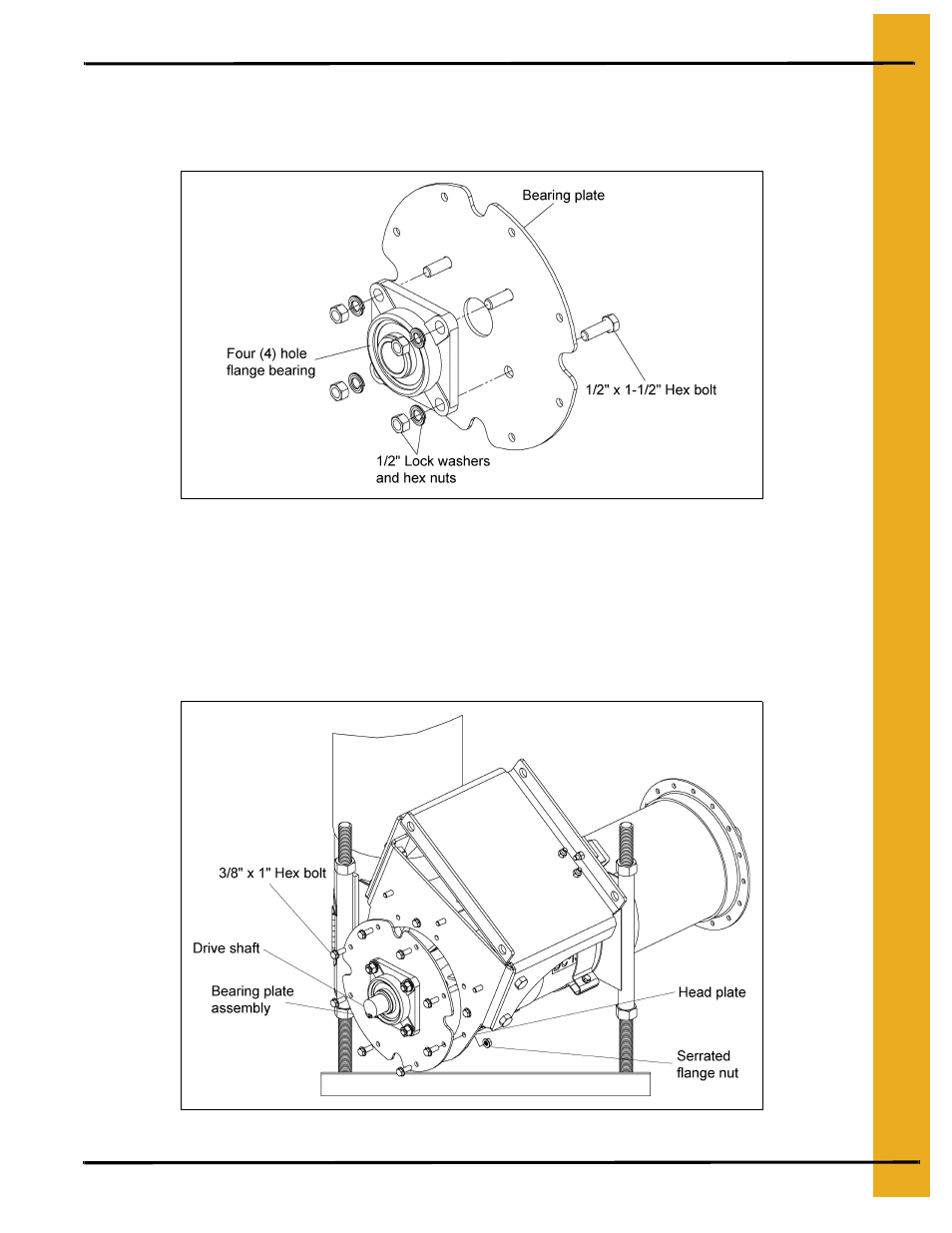 Assemble the bearing to the bearing plate | Grain Systems Unload Augers PNEG-1583 User Manual | Page 17 / 28