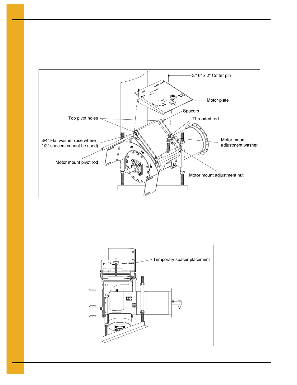 Install the motor plate | Grain Systems Unload Augers PNEG-1583 User Manual | Page 20 / 28