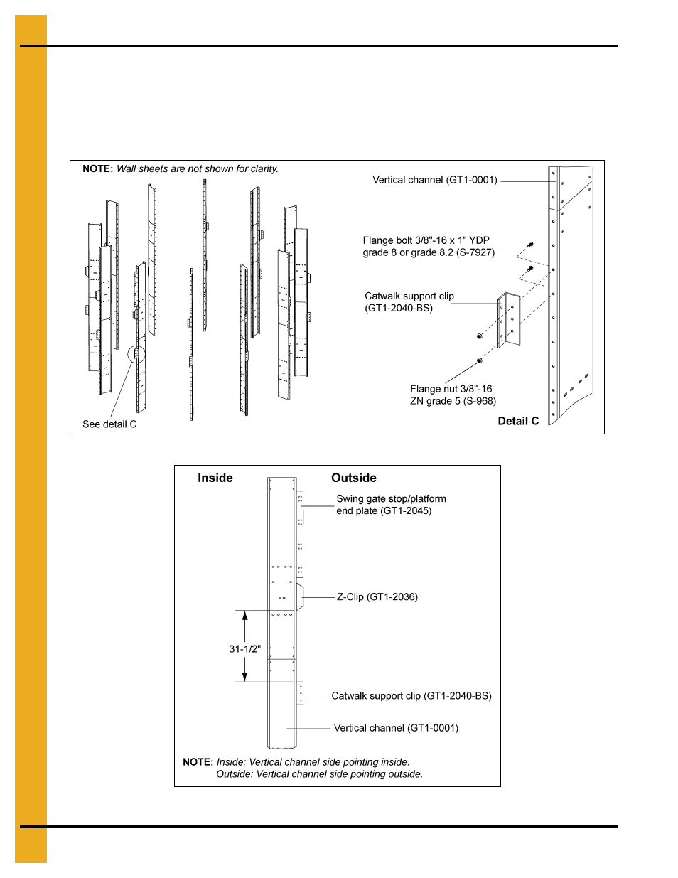 Installing catwalk support clip (gt1-2040-bs) | Grain Systems PNEG-1874 User Manual | Page 12 / 78