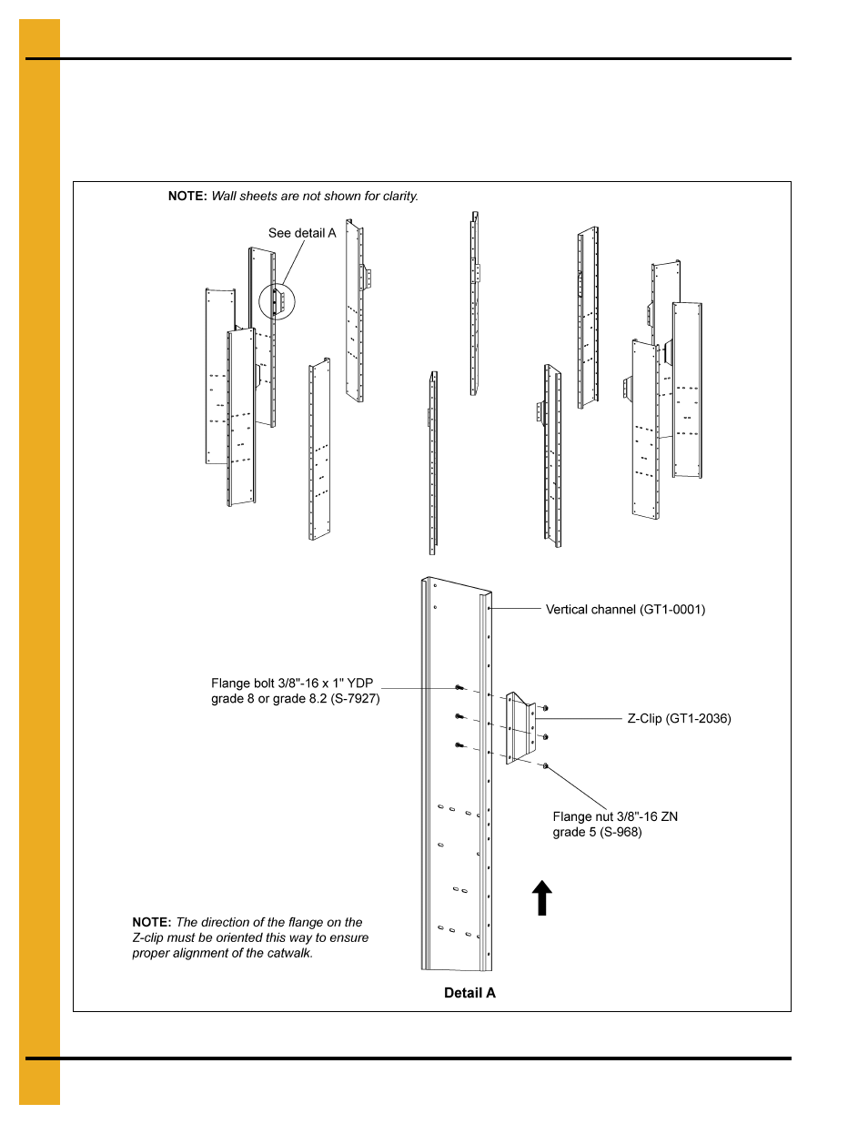18' inside catwalk installation instructions, Installing z-clips (gt1-2036) | Grain Systems PNEG-1874 User Manual | Page 30 / 78