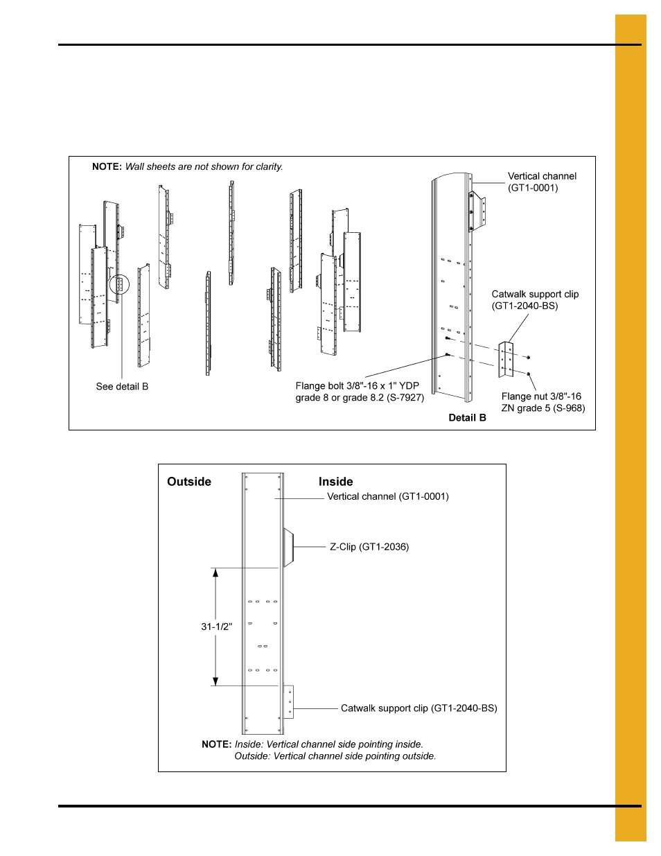 Installing catwalk support clip (gt1-2040-bs) | Grain Systems PNEG-1874 User Manual | Page 31 / 78