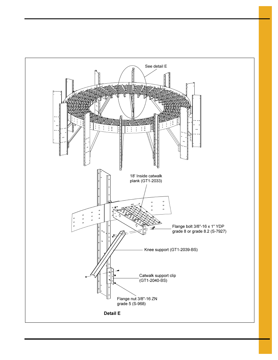 Installing knee support (gt1-2039-bs) | Grain Systems PNEG-1874 User Manual | Page 35 / 78