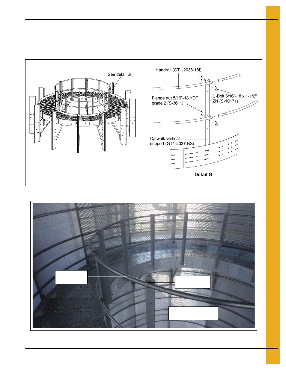 Installing handrail (gt1-2038-18i), 18' inside catwalk installation instructions | Grain Systems PNEG-1874 User Manual | Page 37 / 78