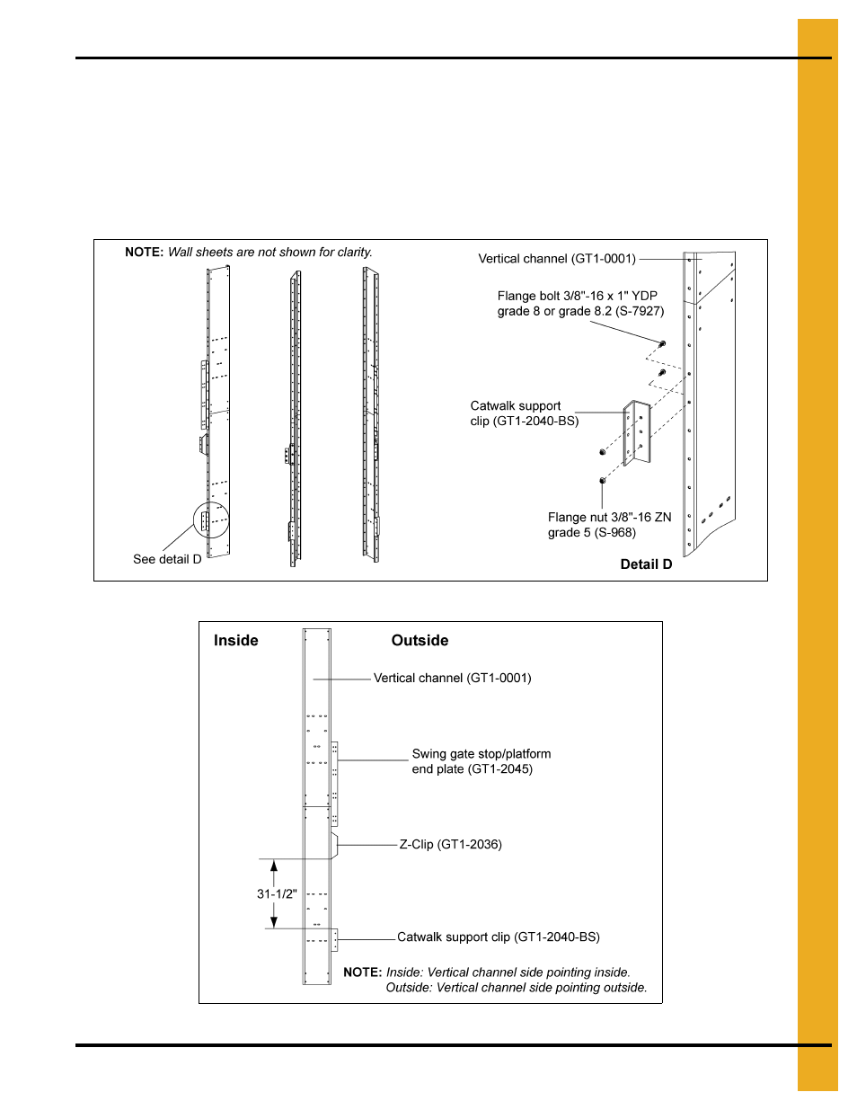 Installing catwalk support clip (gt1-2040-bs) | Grain Systems PNEG-1874 User Manual | Page 43 / 78