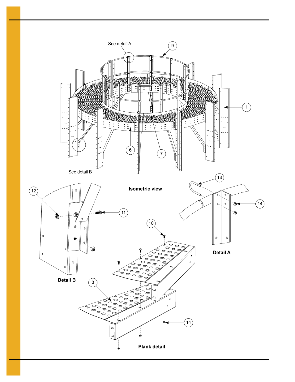 18' inside fan style catwalk (gt4-1043-18f) | Grain Systems PNEG-1874 User Manual | Page 64 / 78