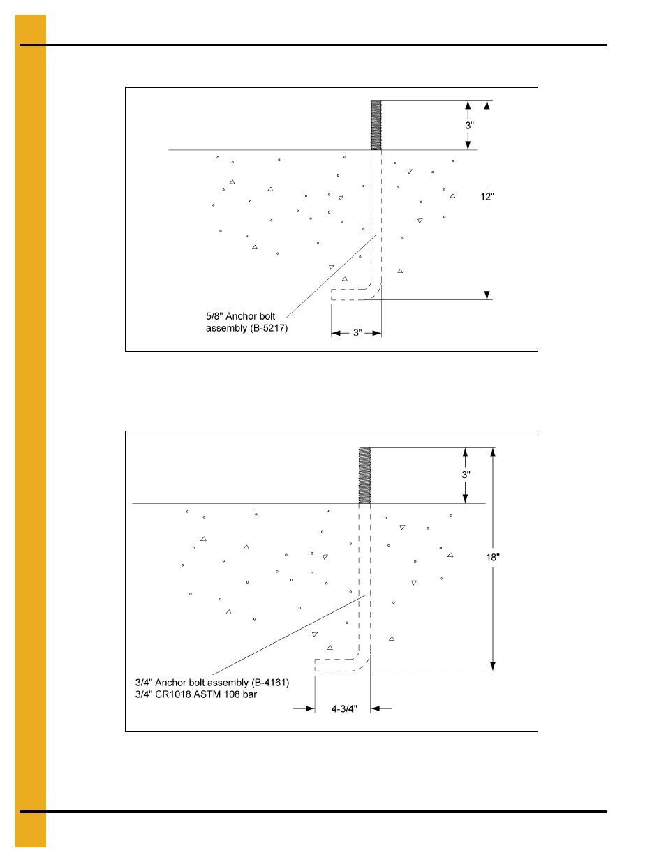 Fcdl anchor bolt detail, Commercial tank anchor bolt detail | Grain Systems Bin Accessories PNEG-318 User Manual | Page 14 / 180
