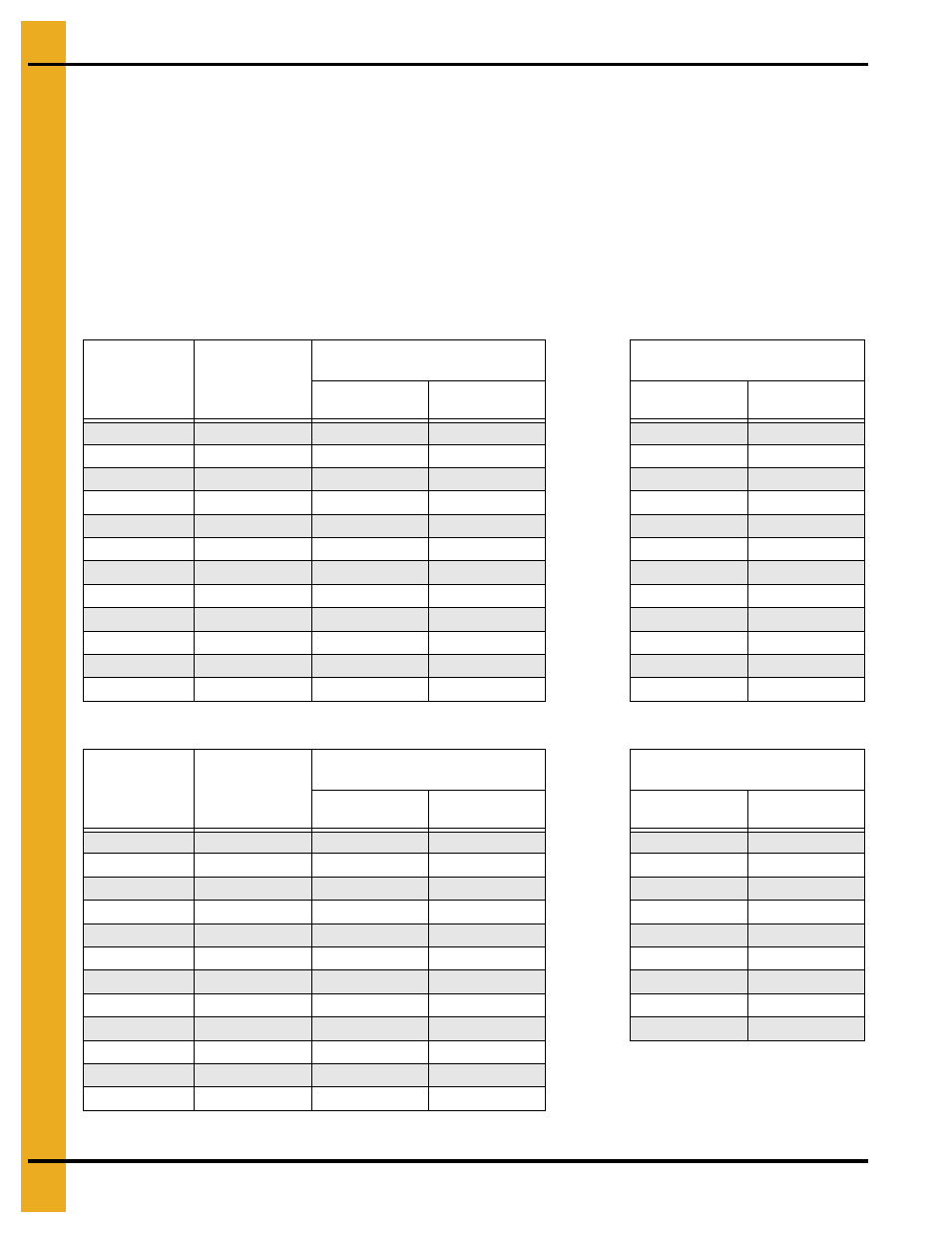 Frost free pad unstiffened 2.66" farm bin, Outside bin hold-down chart (2.66" corrugation) | Grain Systems Bin Accessories PNEG-318 User Manual | Page 44 / 180