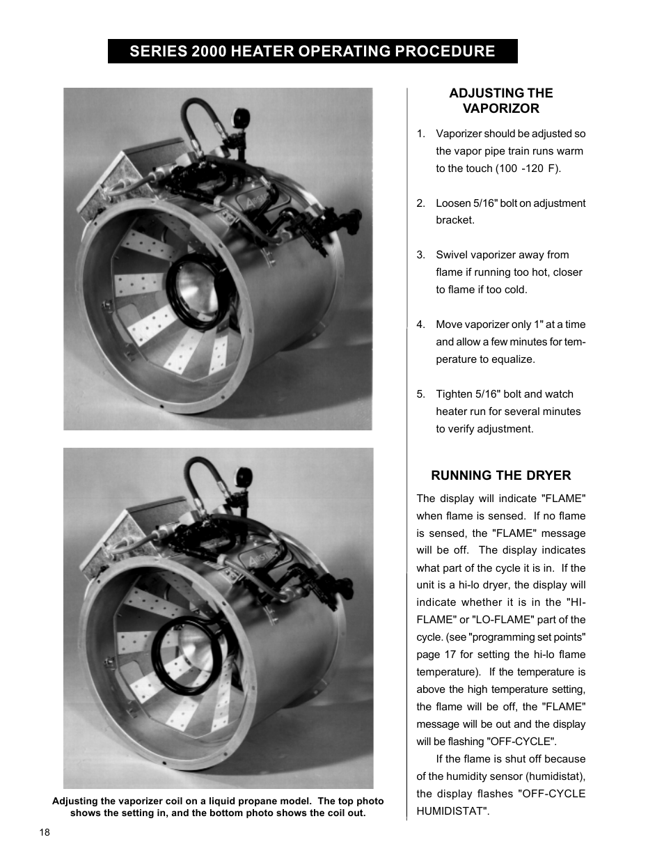 Series 2000 heater operating procedure | Grain Systems PNEG-582 User Manual | Page 18 / 26