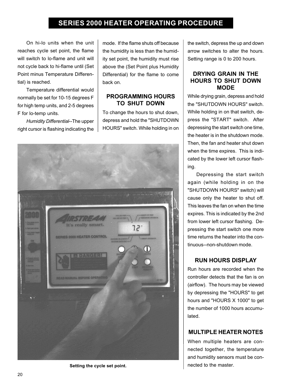 Series 2000 heater operating procedure | Grain Systems PNEG-582 User Manual | Page 20 / 26