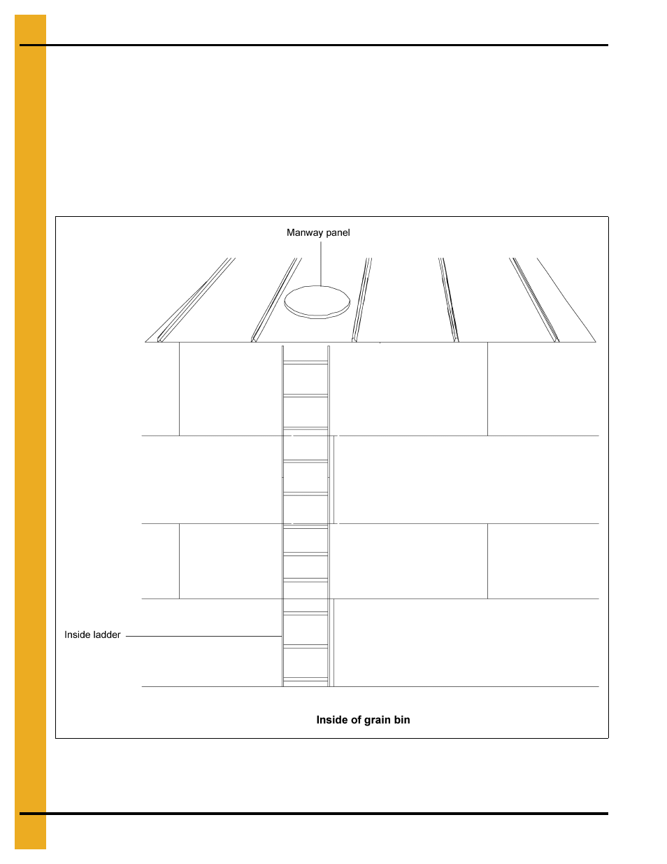 66" corrugated commercial grain bin, Inside ladder installation (without stir-ator) | Grain Systems Bin Accessories PNEG-1802 User Manual | Page 18 / 50