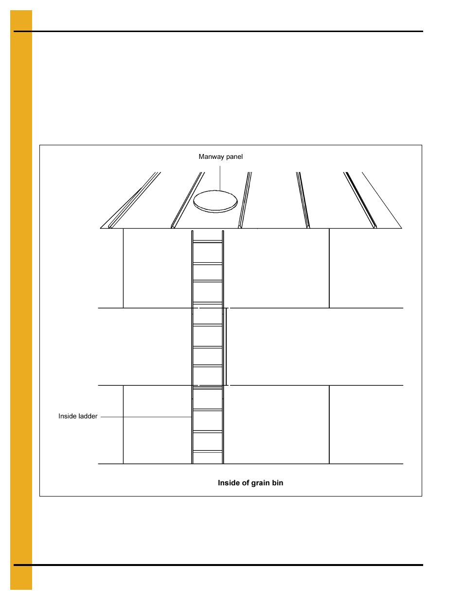 00" corrugated farm bin, Inside ladder installation (without stir-ator) | Grain Systems Bin Accessories PNEG-1802 User Manual | Page 24 / 50