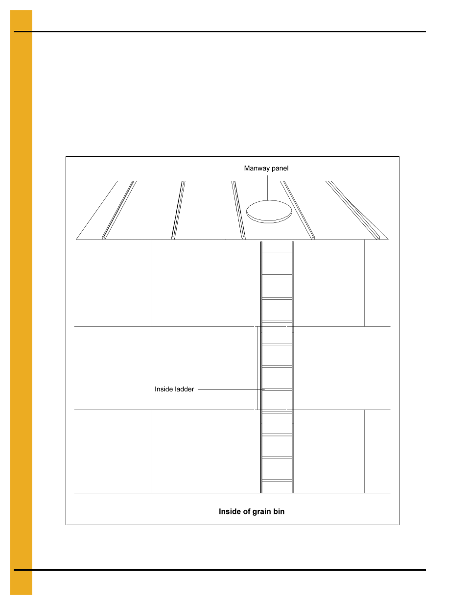 00" corrugated commercial grain bin, Inside ladder installation (without stir-ator) | Grain Systems Bin Accessories PNEG-1802 User Manual | Page 30 / 50