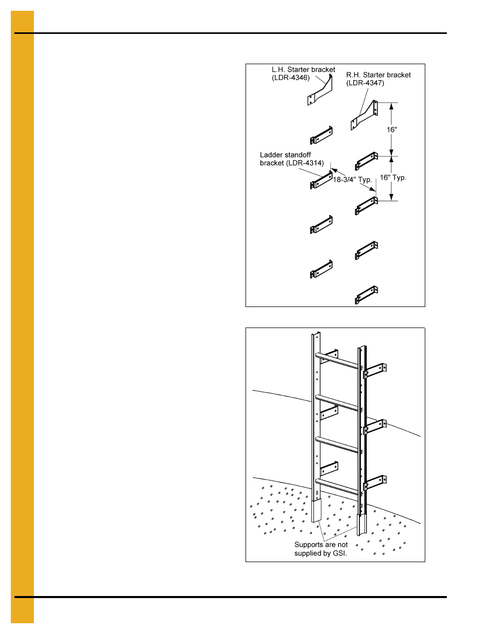 Inside ladder standoff bracket/supports | Grain Systems Bin Accessories PNEG-1802 User Manual | Page 38 / 50