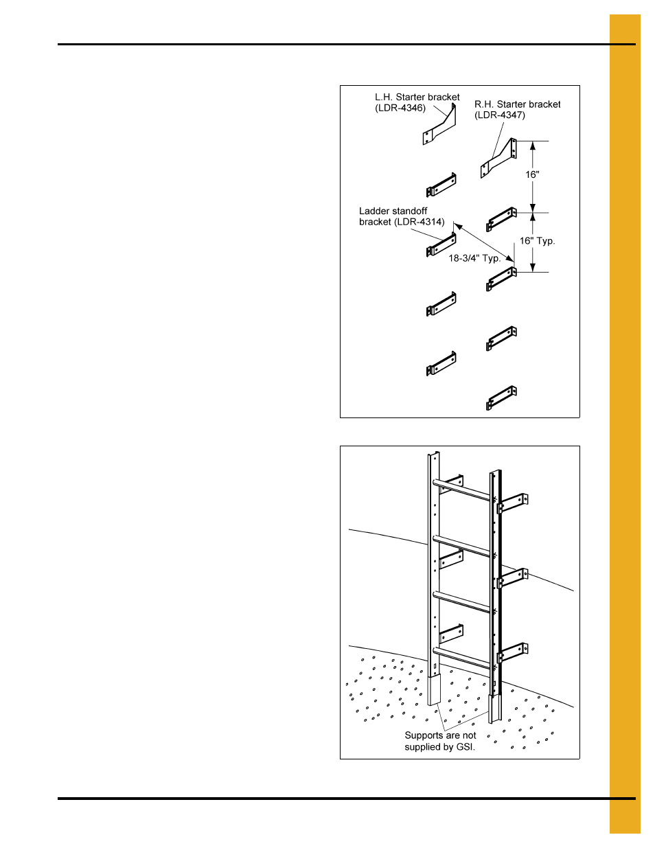 Inside ladder standoff bracket/supports | Grain Systems Bin Accessories PNEG-1802 User Manual | Page 41 / 50