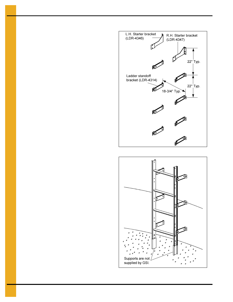 Inside ladder standoff bracket/supports | Grain Systems Bin Accessories PNEG-1802 User Manual | Page 44 / 50