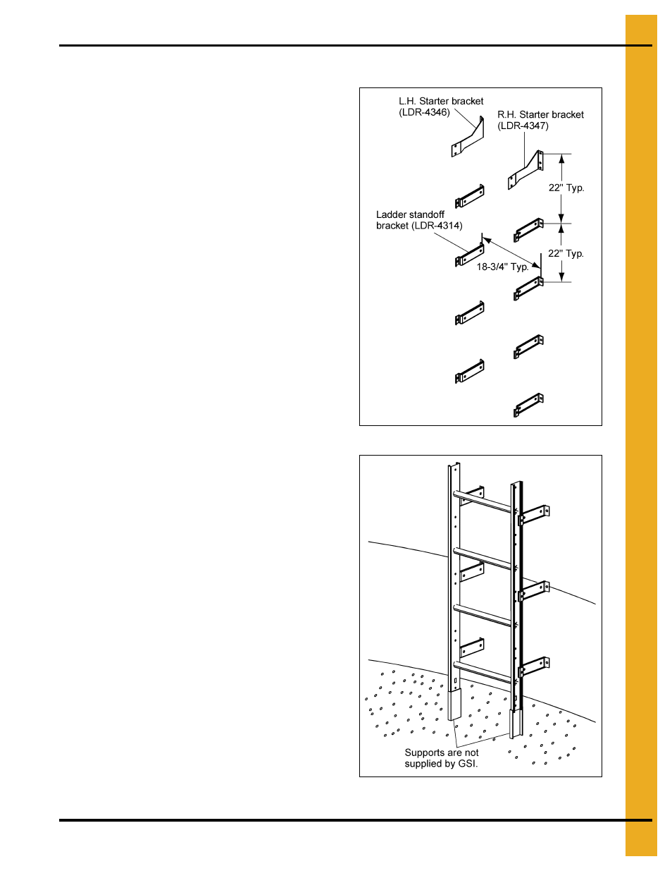 Inside ladder standoff bracket/supports | Grain Systems Bin Accessories PNEG-1802 User Manual | Page 47 / 50