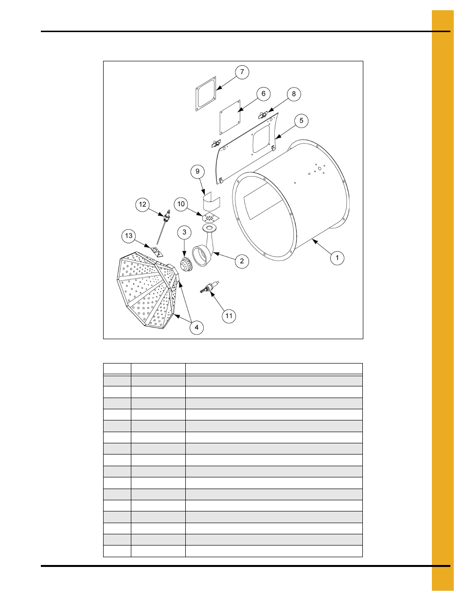 18" gas heater parts, Parts list | Grain Systems PNEG-012 User Manual | Page 33 / 46