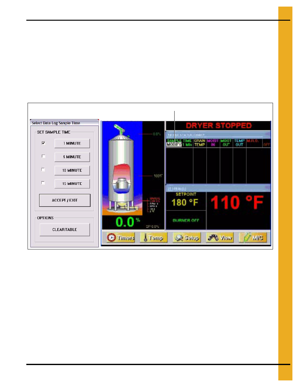 Select data log sample time | Grain Systems PNEG-1797 User Manual | Page 33 / 86