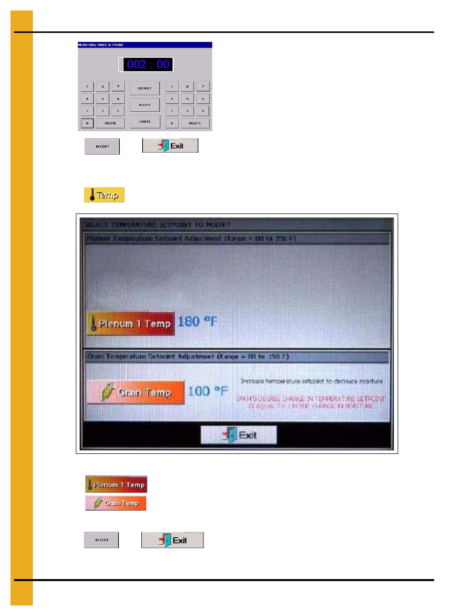 Setting the temperatures | Grain Systems PNEG-1797 User Manual | Page 36 / 86