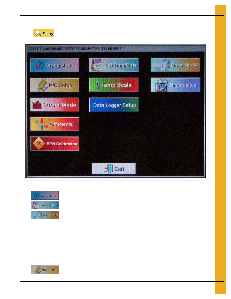 The setup screen | Grain Systems PNEG-1797 User Manual | Page 37 / 86