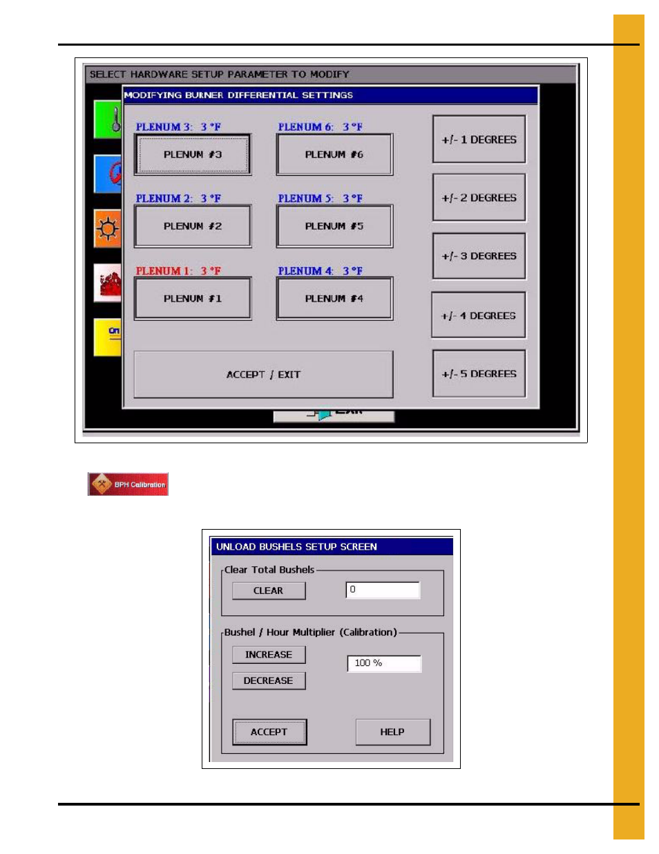 Defau, Vision touch screen display | Grain Systems PNEG-1797 User Manual | Page 39 / 86