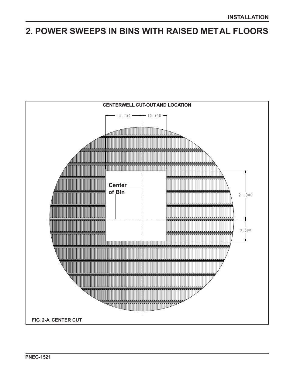 Power sweeps in bins with raised metal floors | Grain Systems Unload Augers PNEG-1521 User Manual | Page 13 / 64