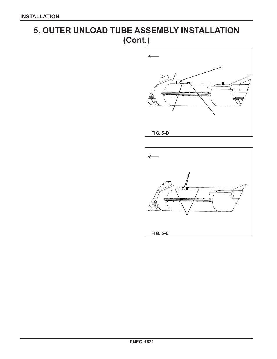 Outer unload tube assembly installation (cont.) | Grain Systems Unload Augers PNEG-1521 User Manual | Page 18 / 64
