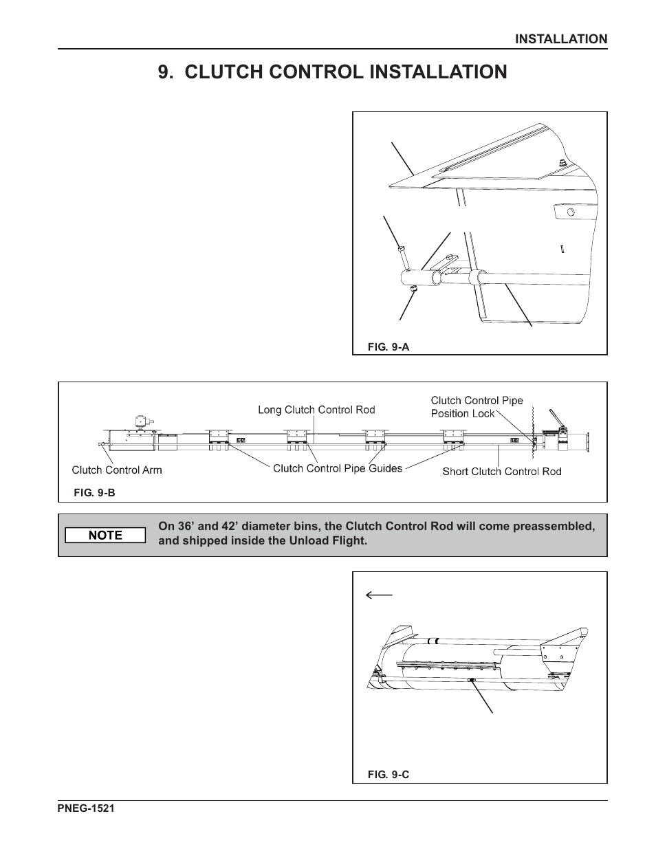 Clutch control installation | Grain Systems Unload Augers PNEG-1521 User Manual | Page 23 / 64