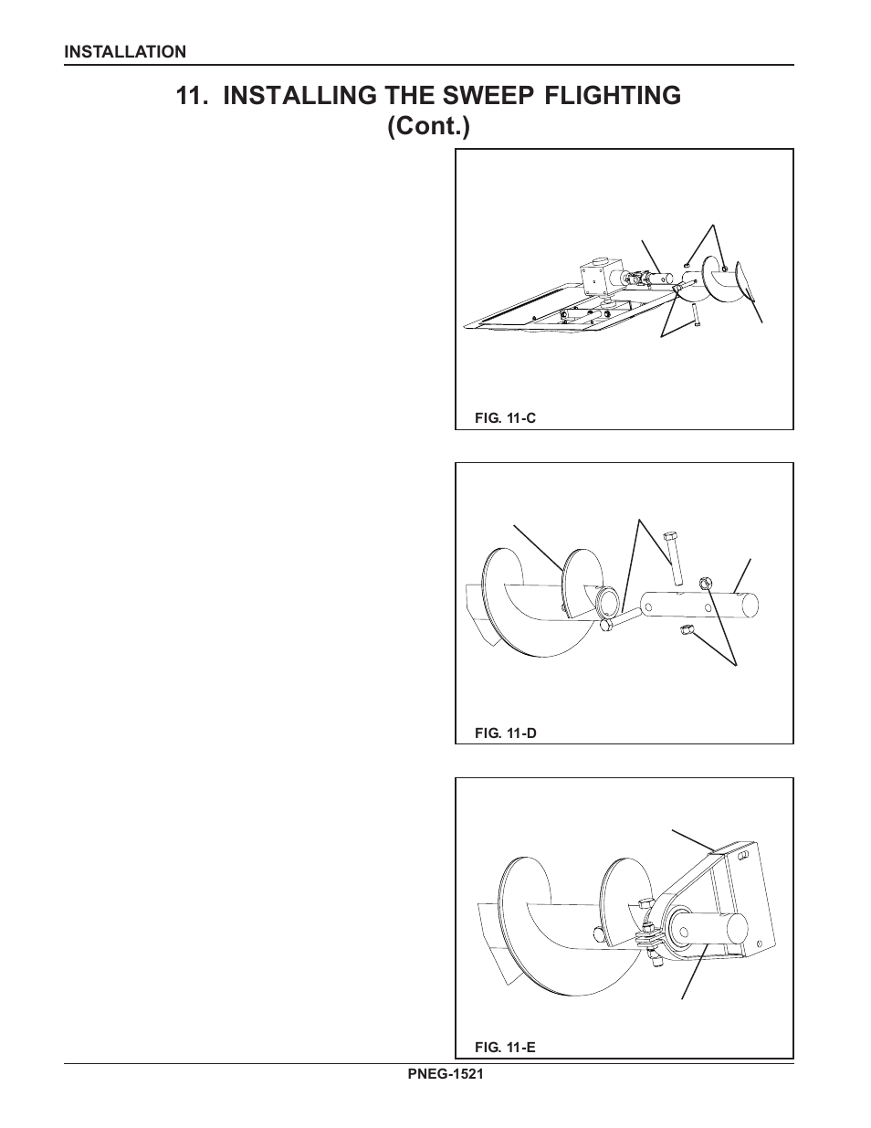 Installing the sweep flighting (cont.) | Grain Systems Unload Augers PNEG-1521 User Manual | Page 28 / 64