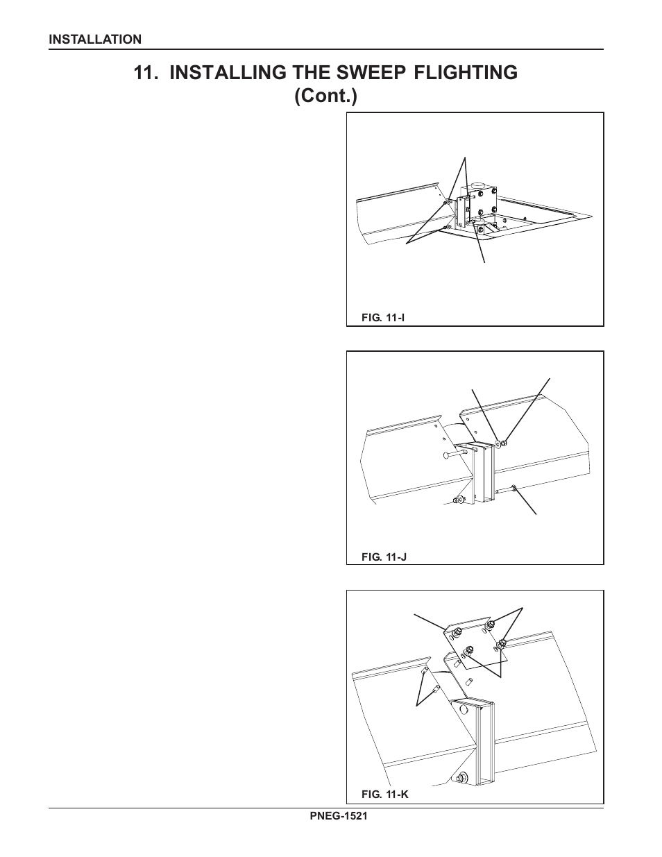 Installing the sweep flighting (cont.) | Grain Systems Unload Augers PNEG-1521 User Manual | Page 30 / 64