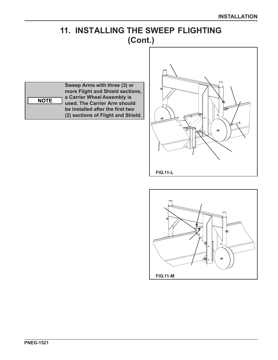 Installing the sweep flighting (cont.) | Grain Systems Unload Augers PNEG-1521 User Manual | Page 31 / 64