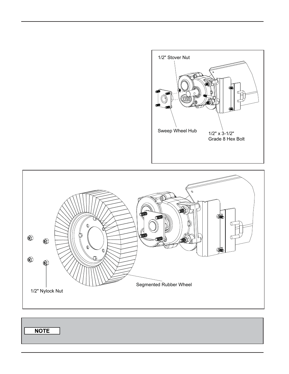 Sweep wheel installation (cont.) | Grain Systems Unload Augers PNEG-1521 User Manual | Page 34 / 64