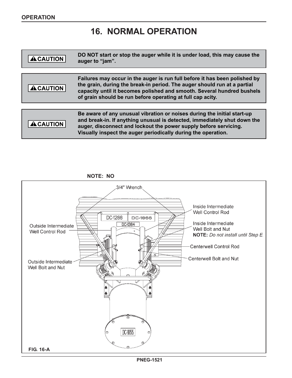 Normal operation | Grain Systems Unload Augers PNEG-1521 User Manual | Page 38 / 64