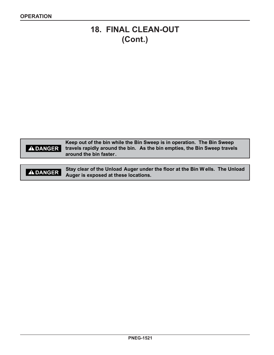 Final clean-out (cont.) | Grain Systems Unload Augers PNEG-1521 User Manual | Page 42 / 64