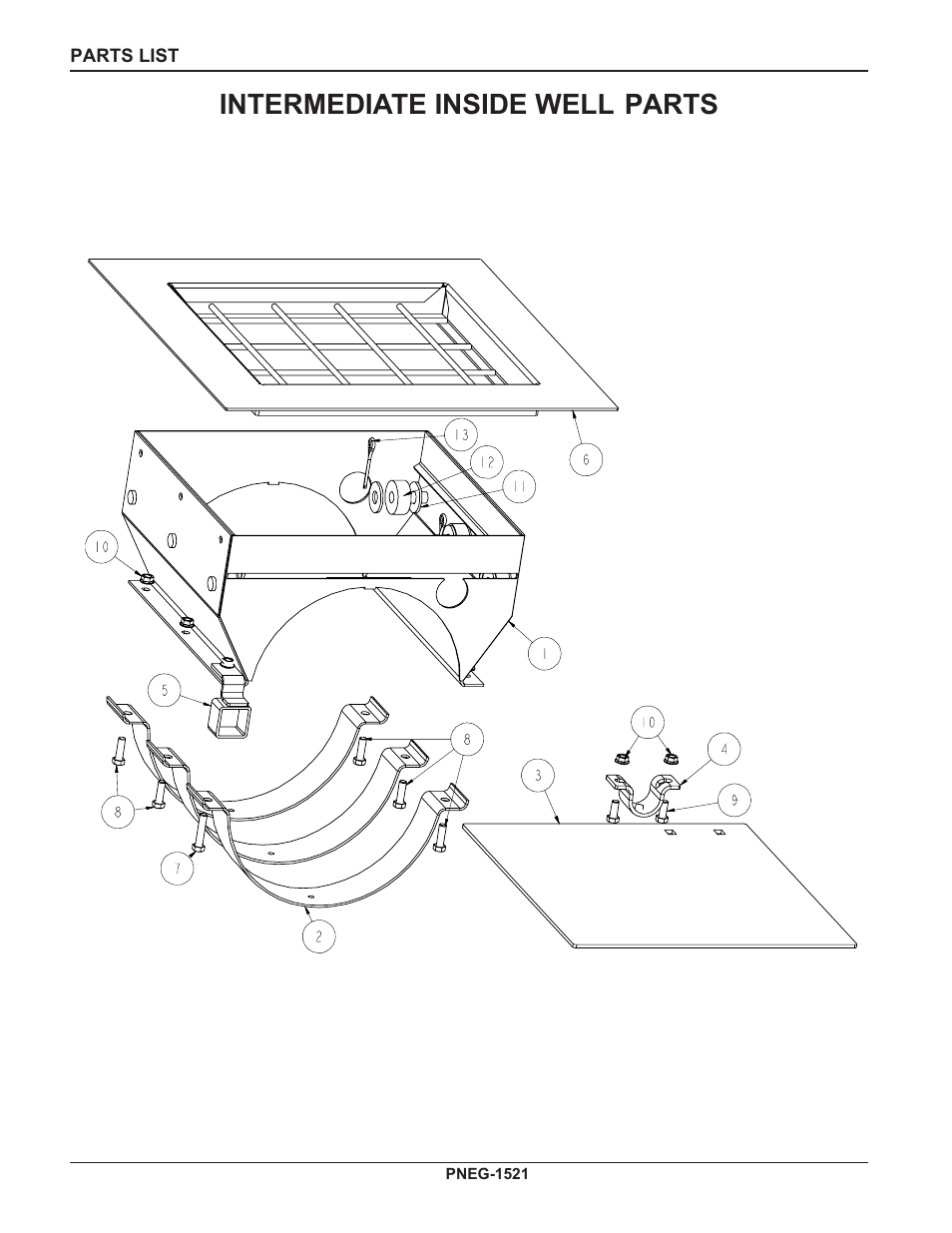 Intermediate inside well parts | Grain Systems Unload Augers PNEG-1521 User Manual | Page 52 / 64