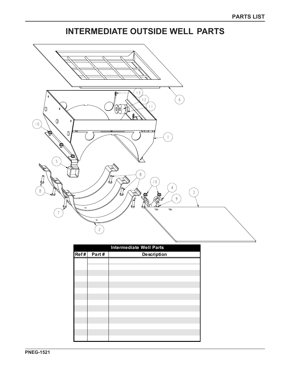 Intermediate outside well parts | Grain Systems Unload Augers PNEG-1521 User Manual | Page 53 / 64