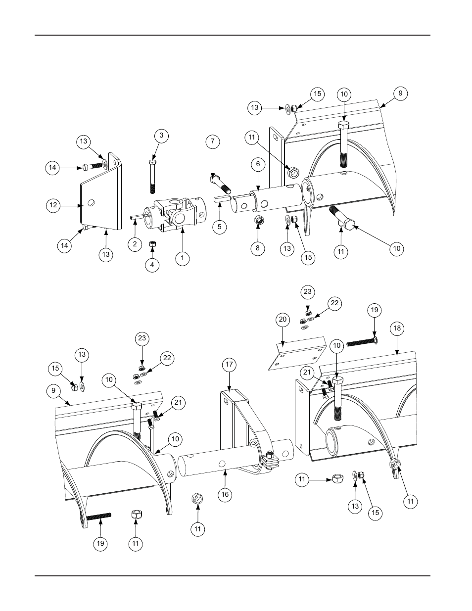 Assembled sweep arm parts, Parts list | Grain Systems Unload Augers PNEG-1521 User Manual | Page 58 / 64