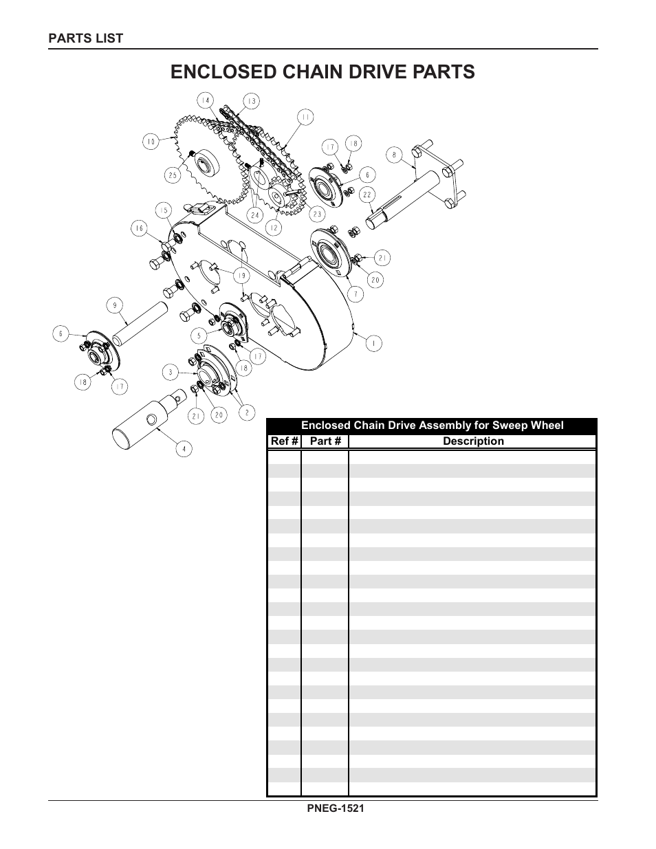 Enclosed chain drive parts | Grain Systems Unload Augers PNEG-1521 User Manual | Page 62 / 64